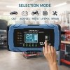 Qoltec Ładowarka 12V 12A | Prostownik z funkcją naprawy | AGM GEL       LiFePO4 | 9-stopniowe ładowanie
